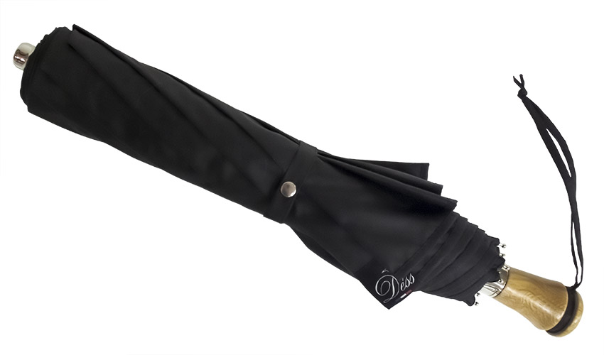 Parapluie pliant automatique grande taille noir poignée droite