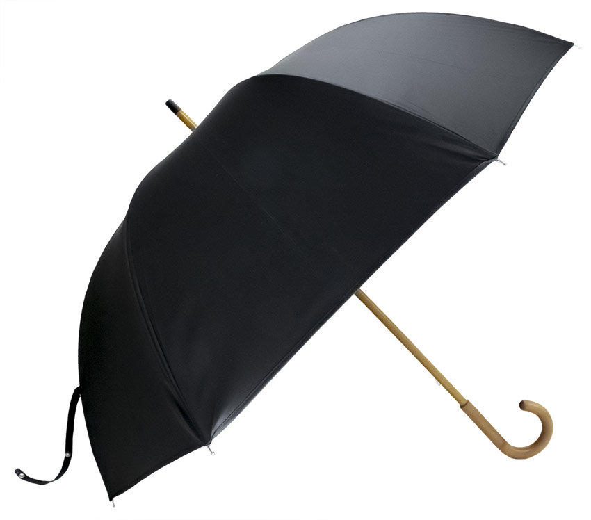 Parapluie mini-golf noir à poignée courbe