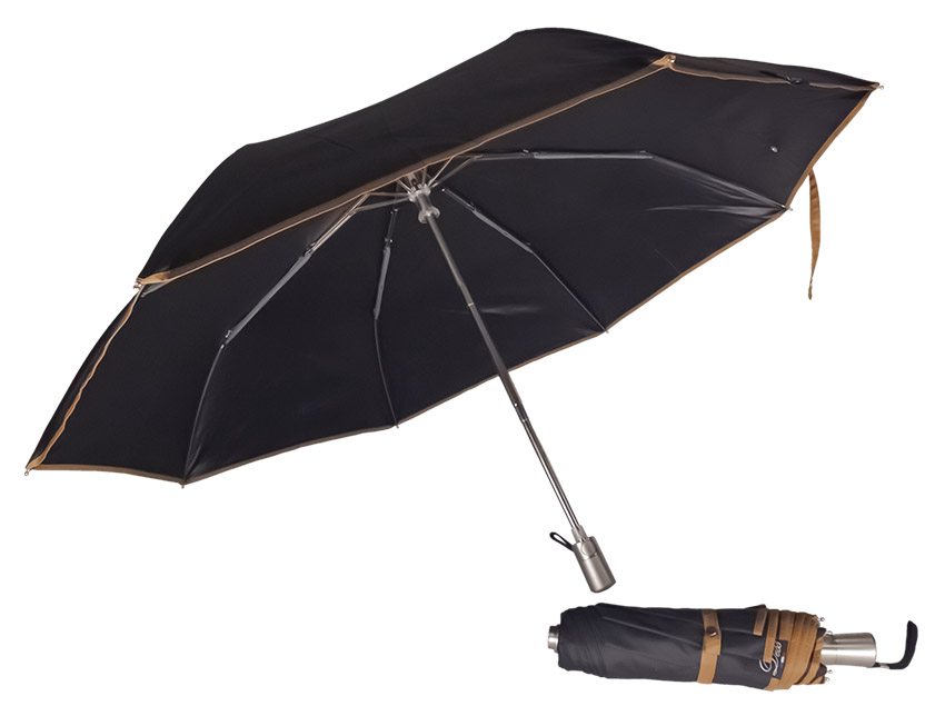 Parapluie mini openspeed noir biais camel