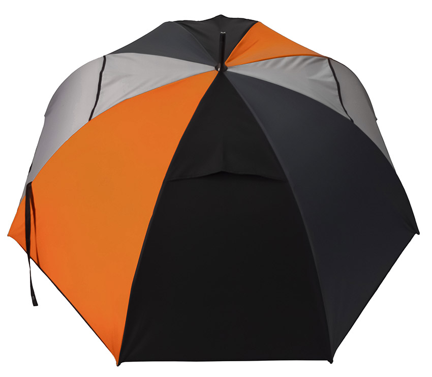 Parapluie de golf moulin à carreaux noirs et marrons