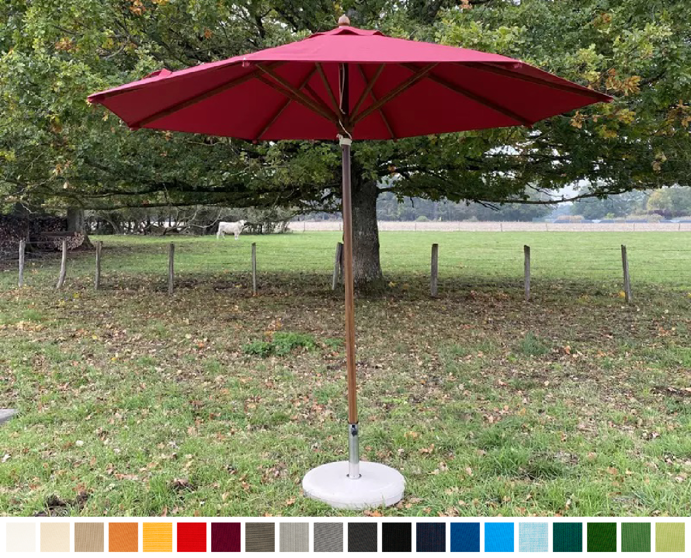 Toile de remplacement haut de gamme pour parasol en bois DESS diamètre 3 - Parasol bois - dess.fr