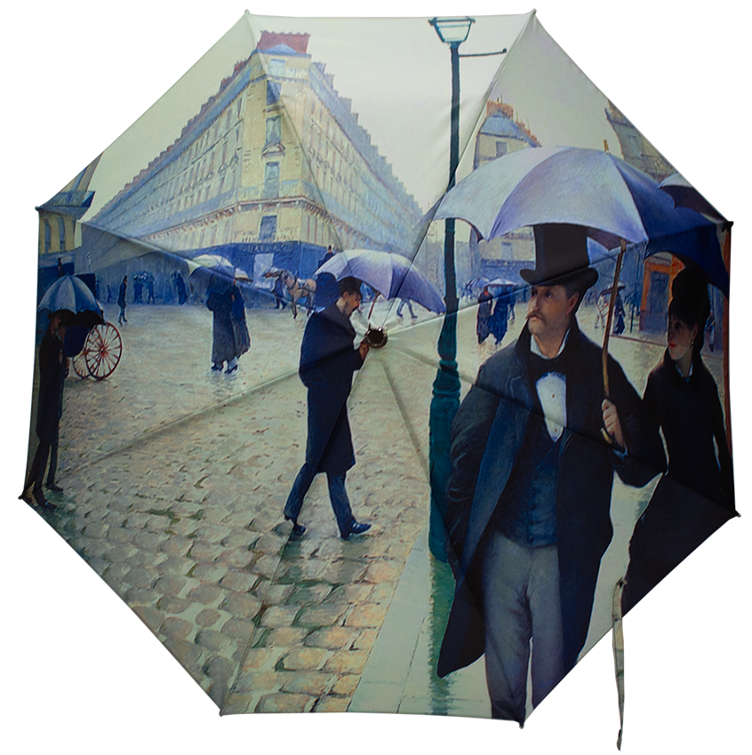 Parapluie mini automatique Caillebotte Rue de Paris, temps de pluie