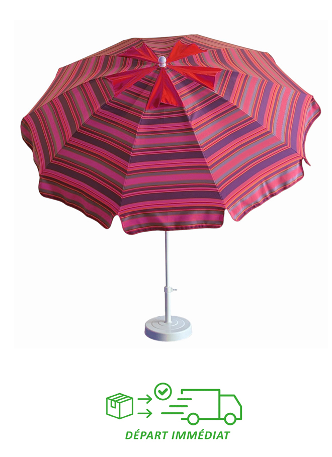 parasol-rond-240-rayure-fushia 003DI