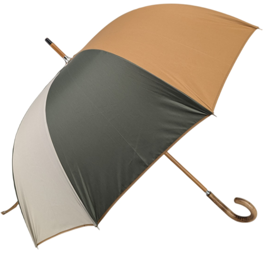 Parapluie mini-golf couleurs bronze camel à poignée courbe