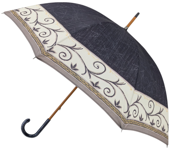 Parapluie droit motif frise gris anthracite