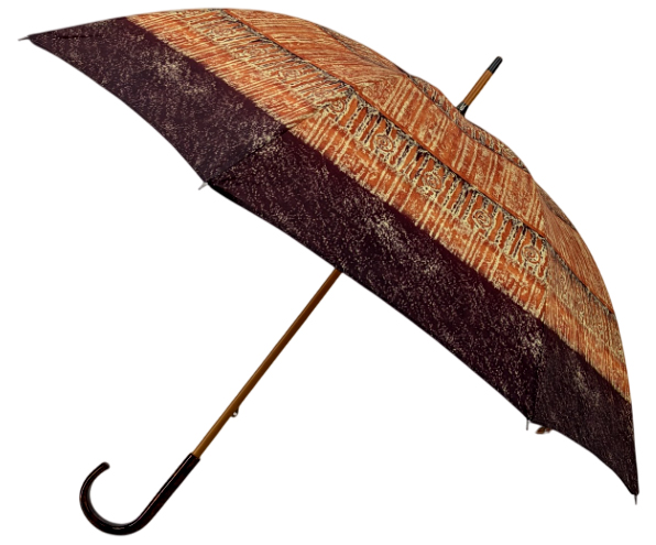 Parapluie droit motif vintage orangé