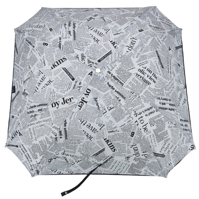 parapluie pliant carré acier journal