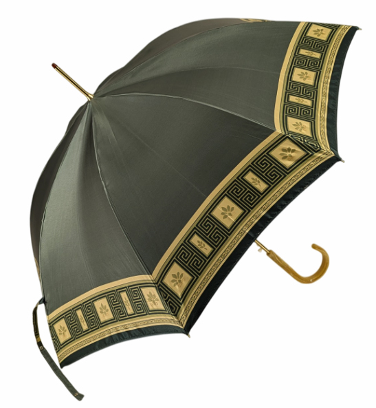 Parapluie automatique satin imprimé foulard bandeaux bronze