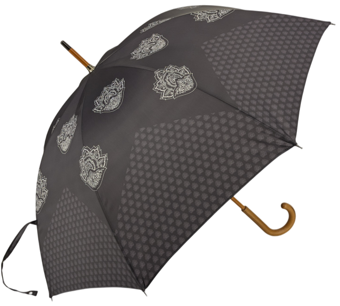 Parapluie droit motif dentelle d\'Arles noir