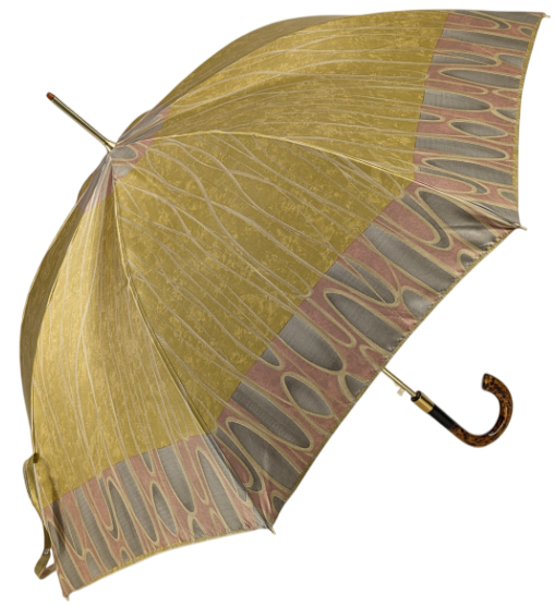 Parapluie automatique satin motif imprimé foulard mordoré