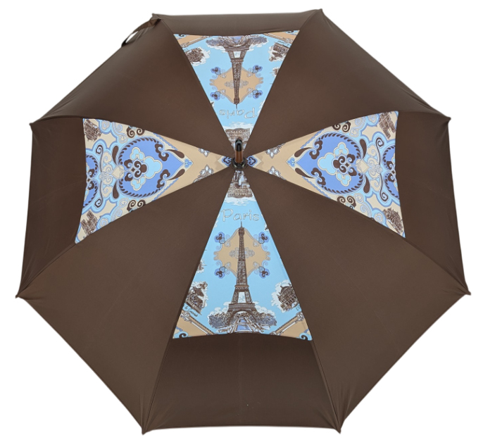 Parapluie droit Paris chocolat
