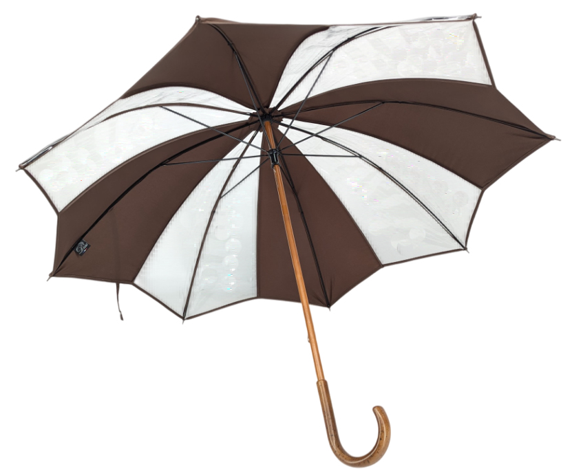 Parapluie transparent tulipe chocolat