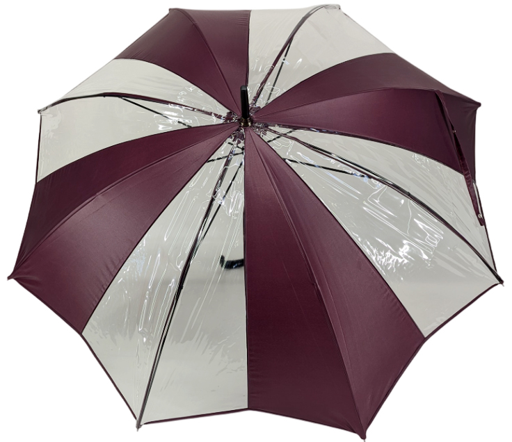 parapluie transparent tulipe prune