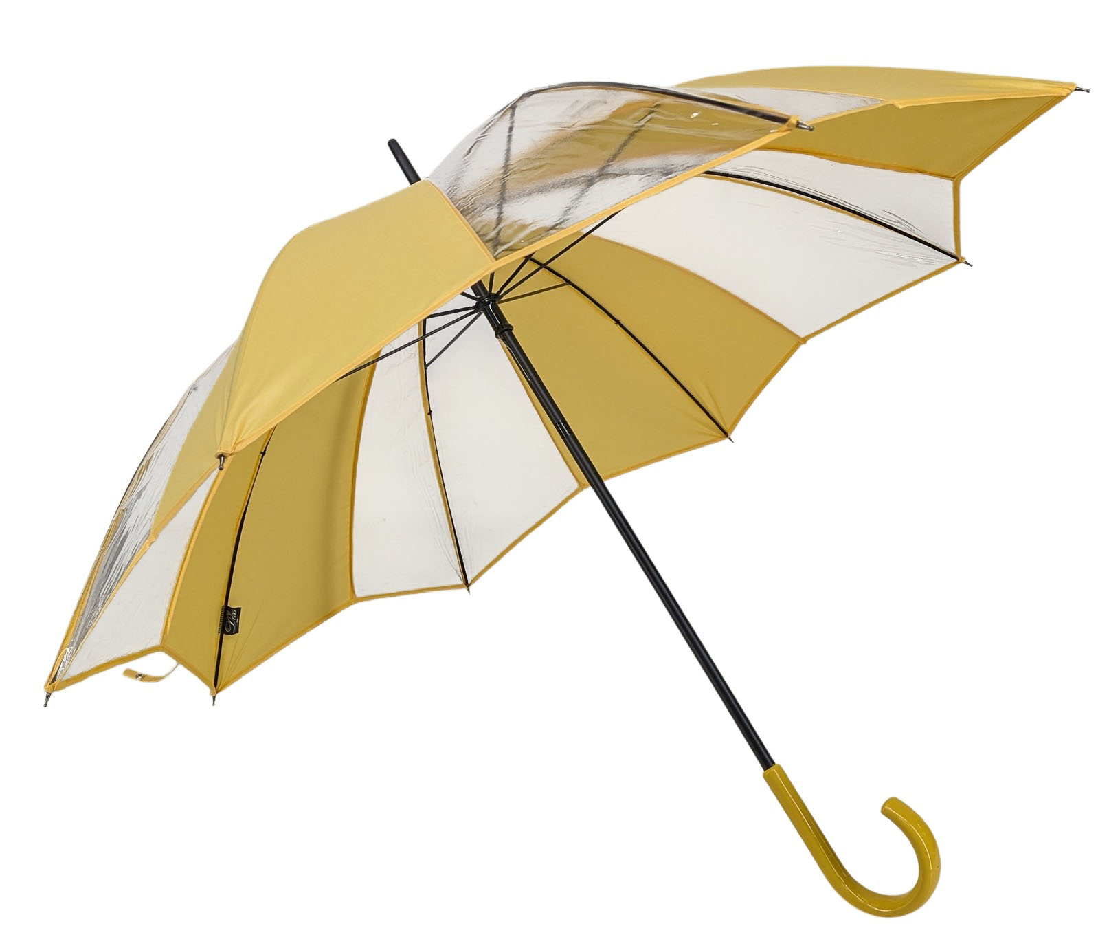 parapluie transparent tulipe jaune