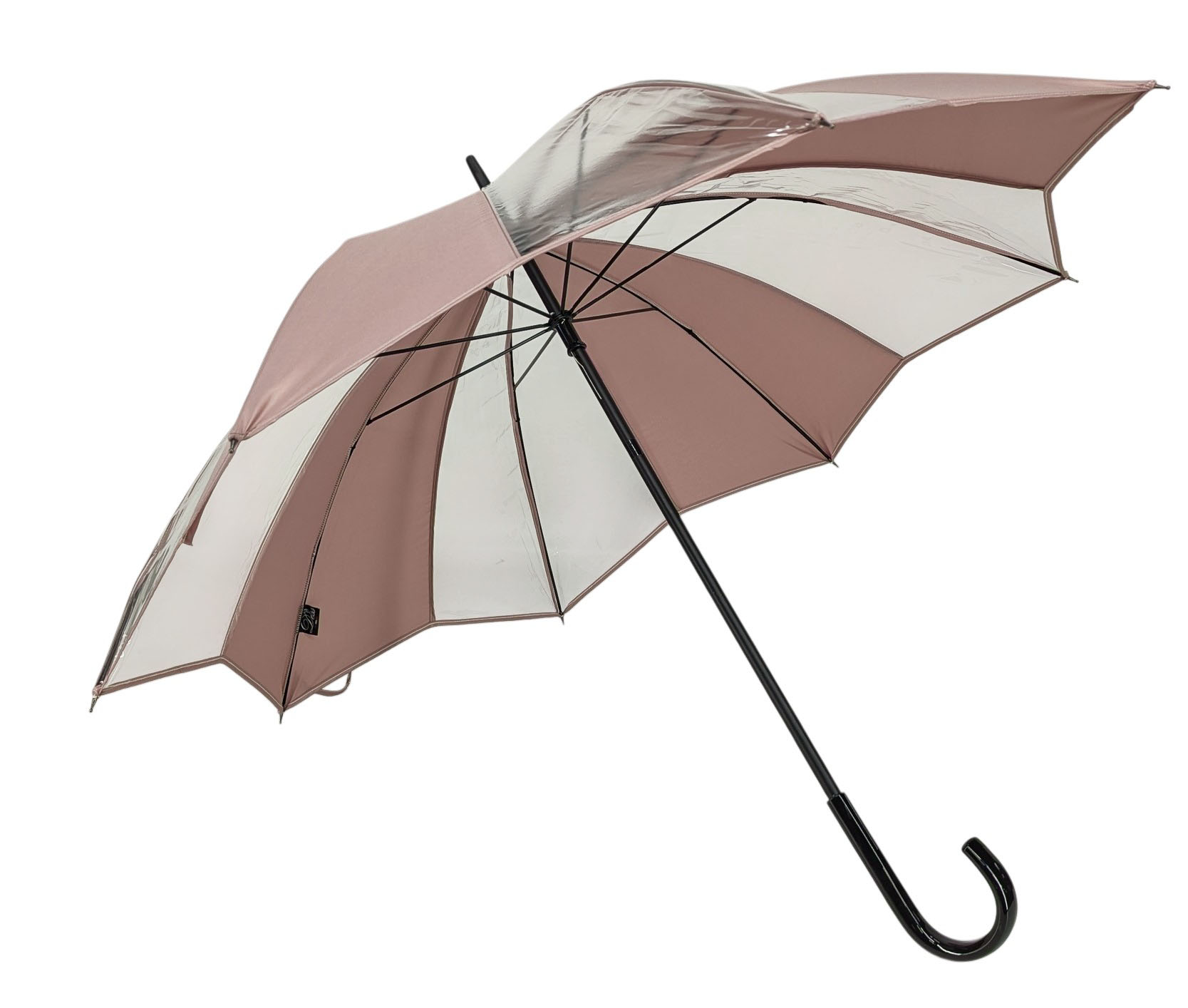 parapluie transparent tulipe rose