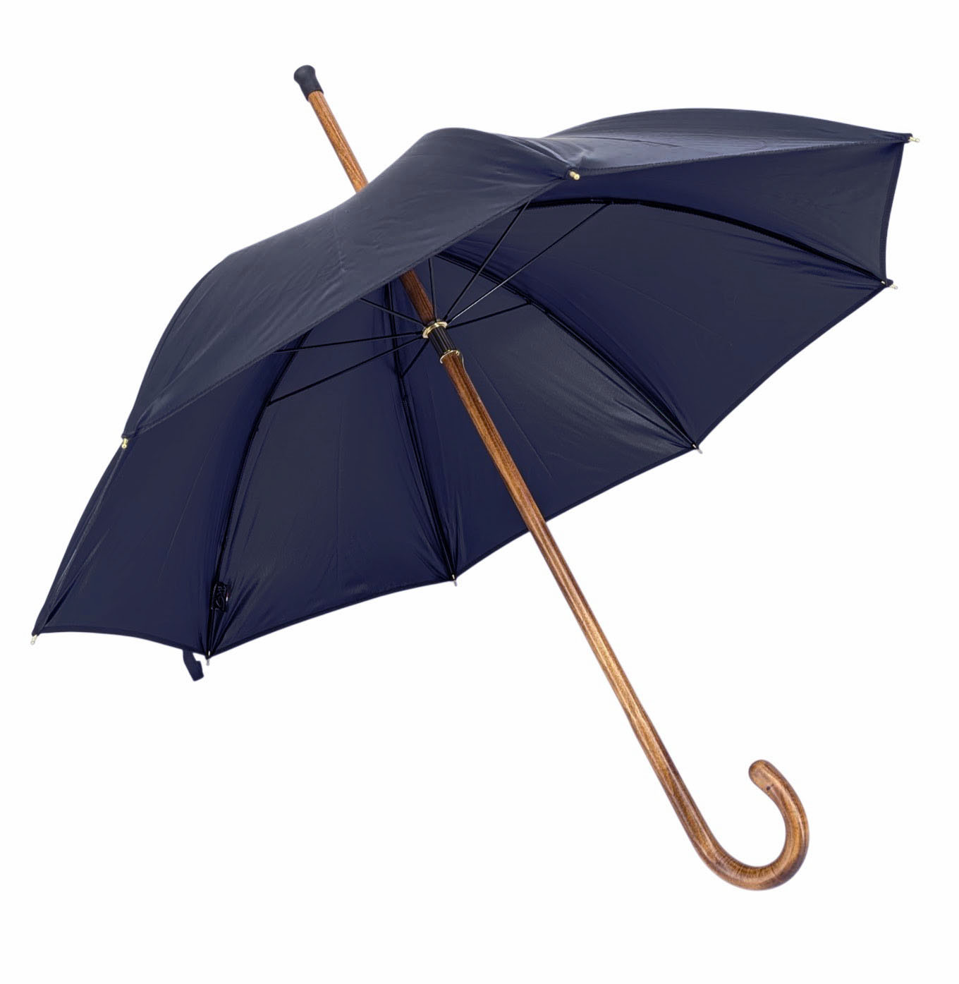 Parapluie canne de marche bleu marine