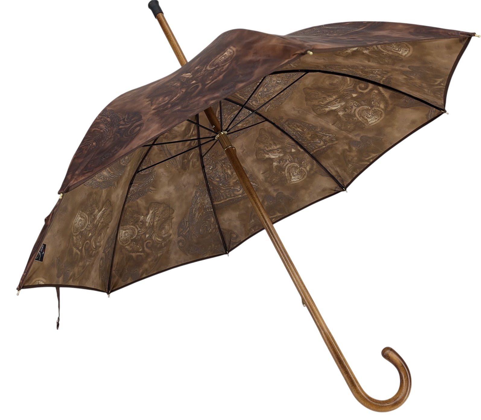 Parapluie canne de marche marbré chocolat