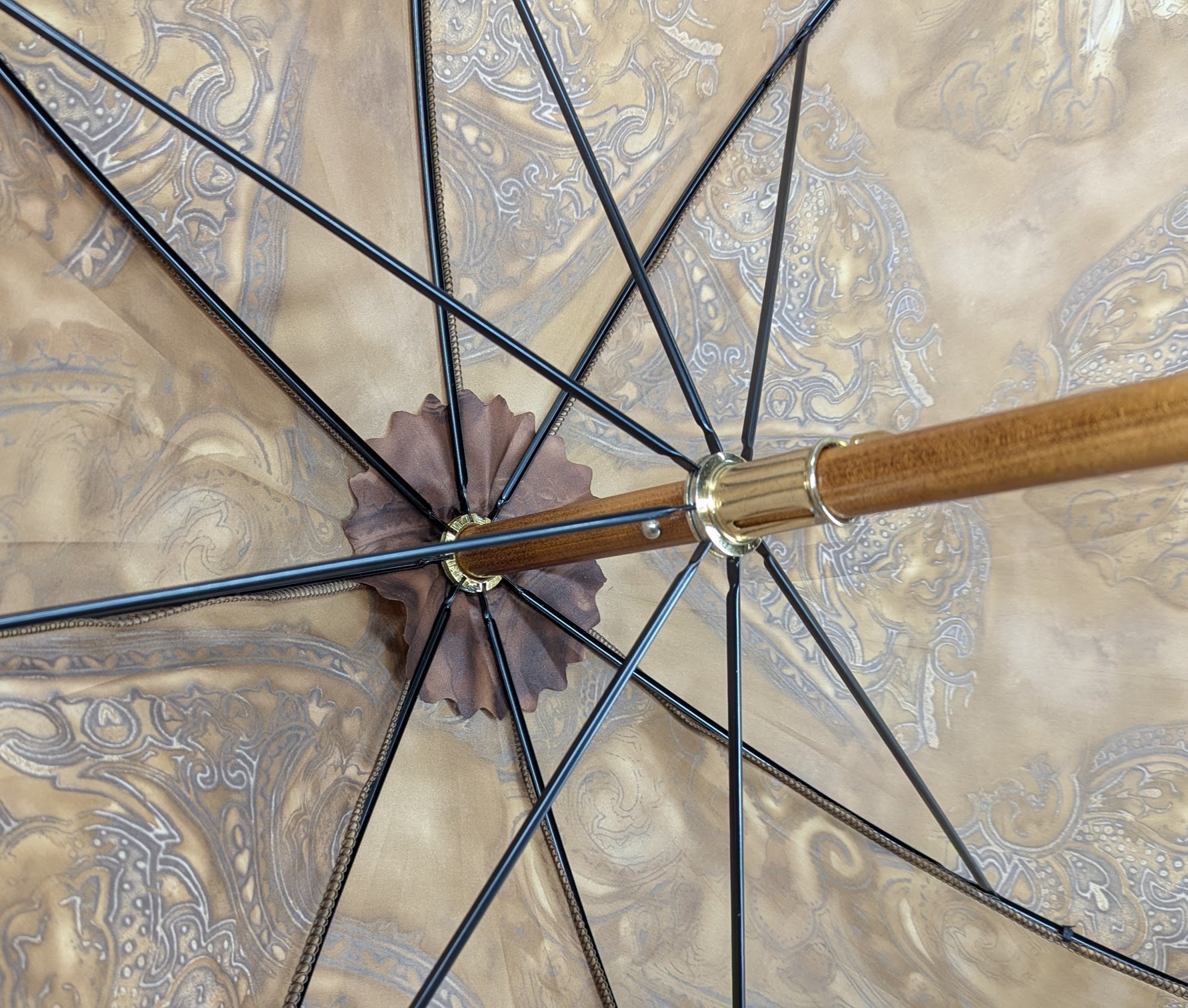 Porte-parapluie En Simili Cuir Et Osier, Motif Feuille, Marron, Grand Modèle