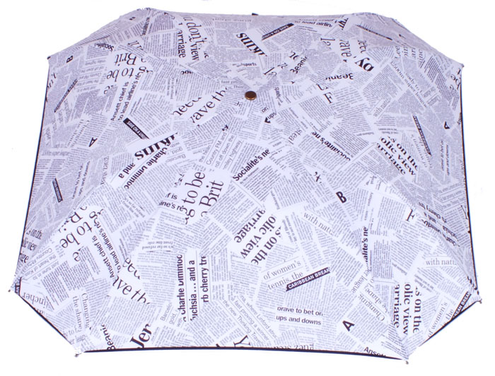 parapluie pliant carré acier journal