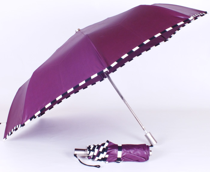 Parapluie mini damier prune