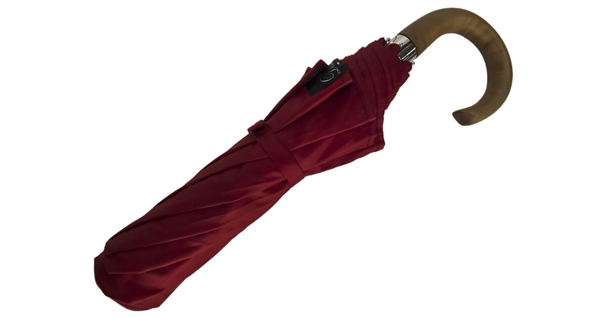 Parapluie Rouge Classique Avec Poignée En Bambou - Style Rétro Élégant Pour Homme Et Femme, Manuel Et Solide