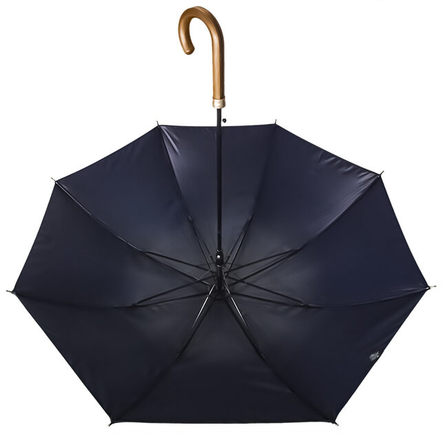 Parapluie Vintage Motif Bleu Et Orange - Poignée Unique, Hauteur 85 Cm, Occasion Très Bon état