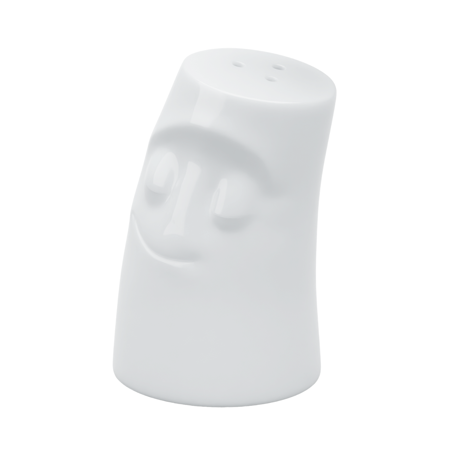Salière visage câlin avec 3 trous tassen porcelaine blanche