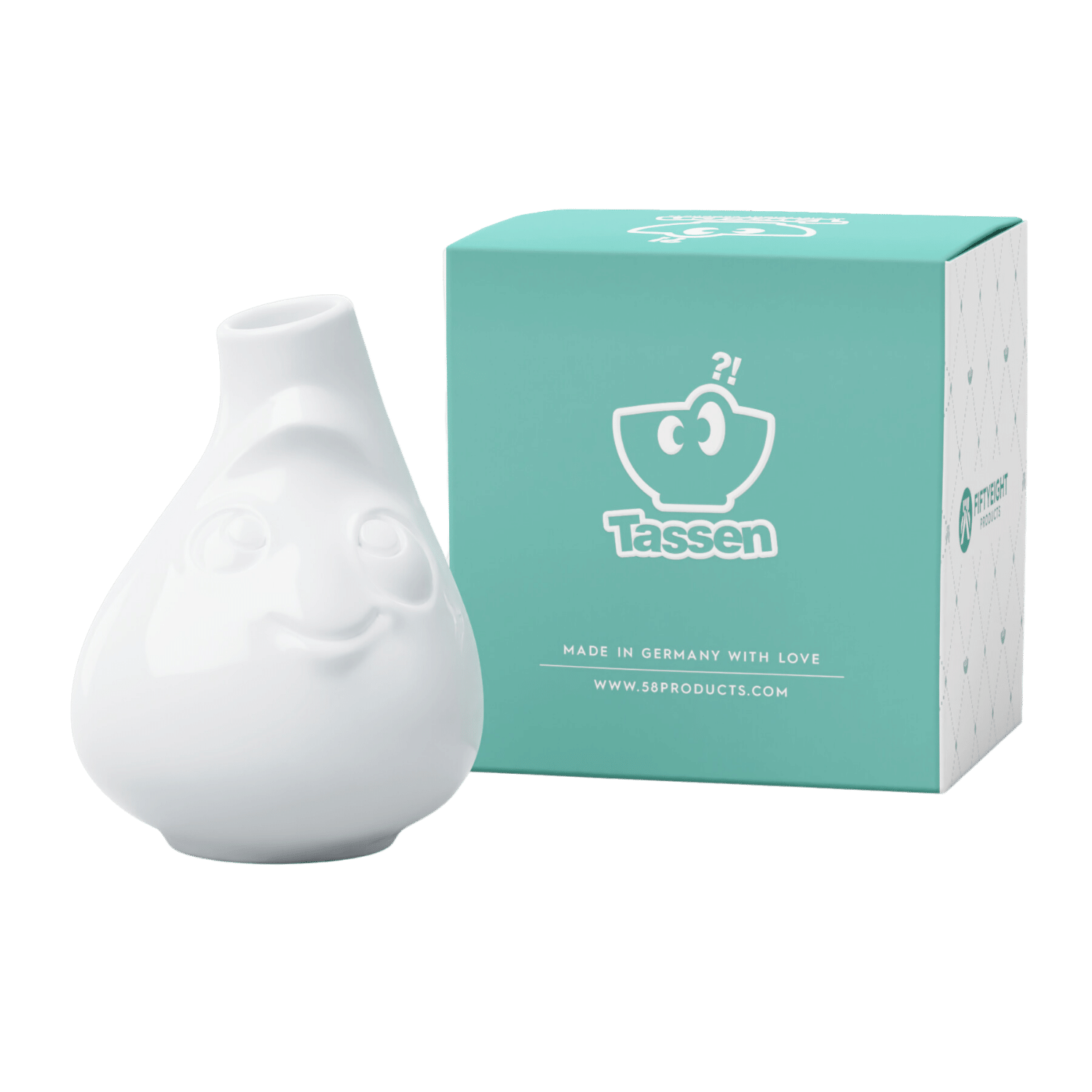 petit vase mignon cute Tassen soliflore porcelaine blanc avec carton vert