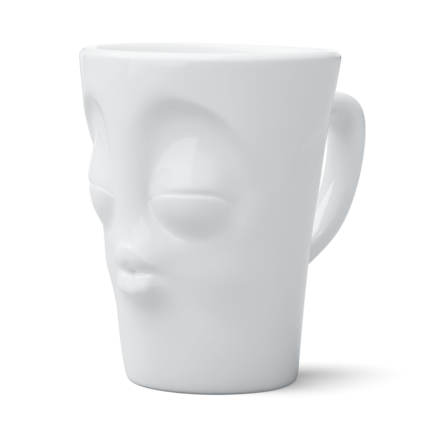 Mug bisou TASSEN avec anse visage baiser yeux fermé coté