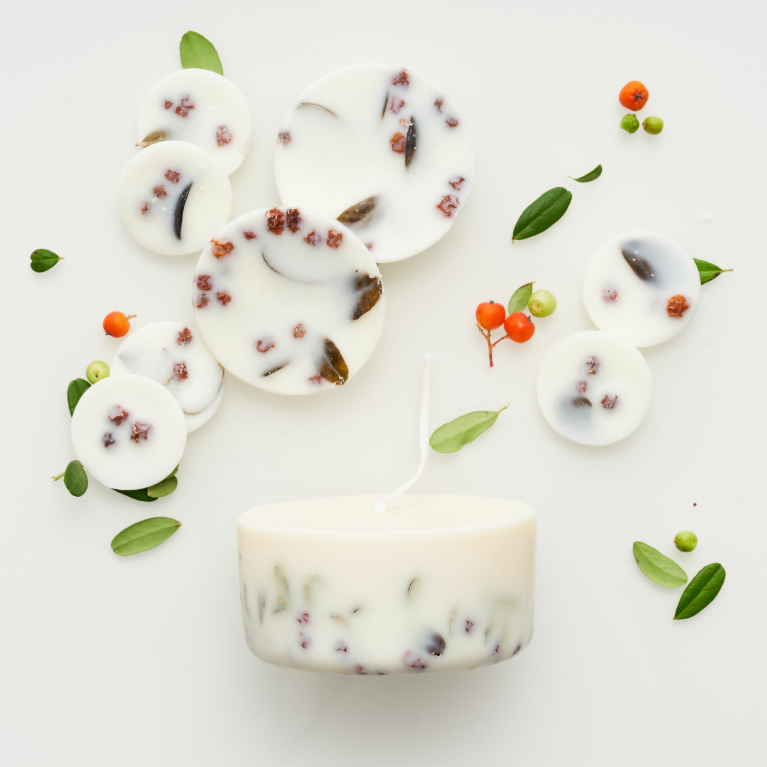 giftbox framboise feuille de myrtille parfum lavande munio candela cire de soja
