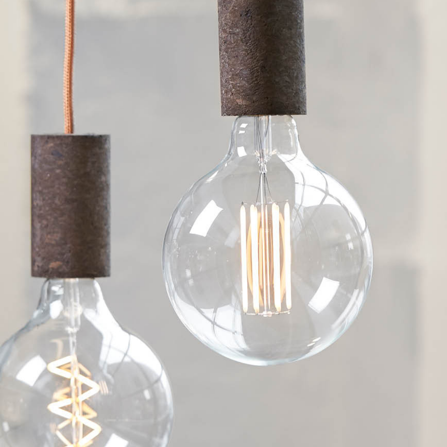 NUD collection ampoule filament LED spiral straight douille liège