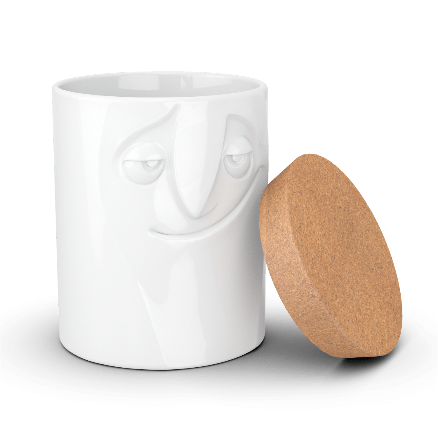 boite alimentaire visage charmant porcelaine avec couvercle liège tassen58