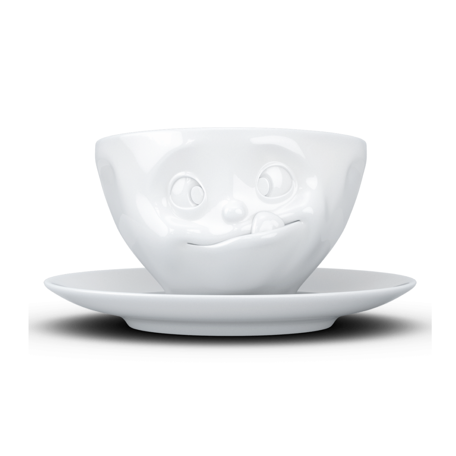 Tasse à café thé délicieux visage gourmand avec sous tasse (1)