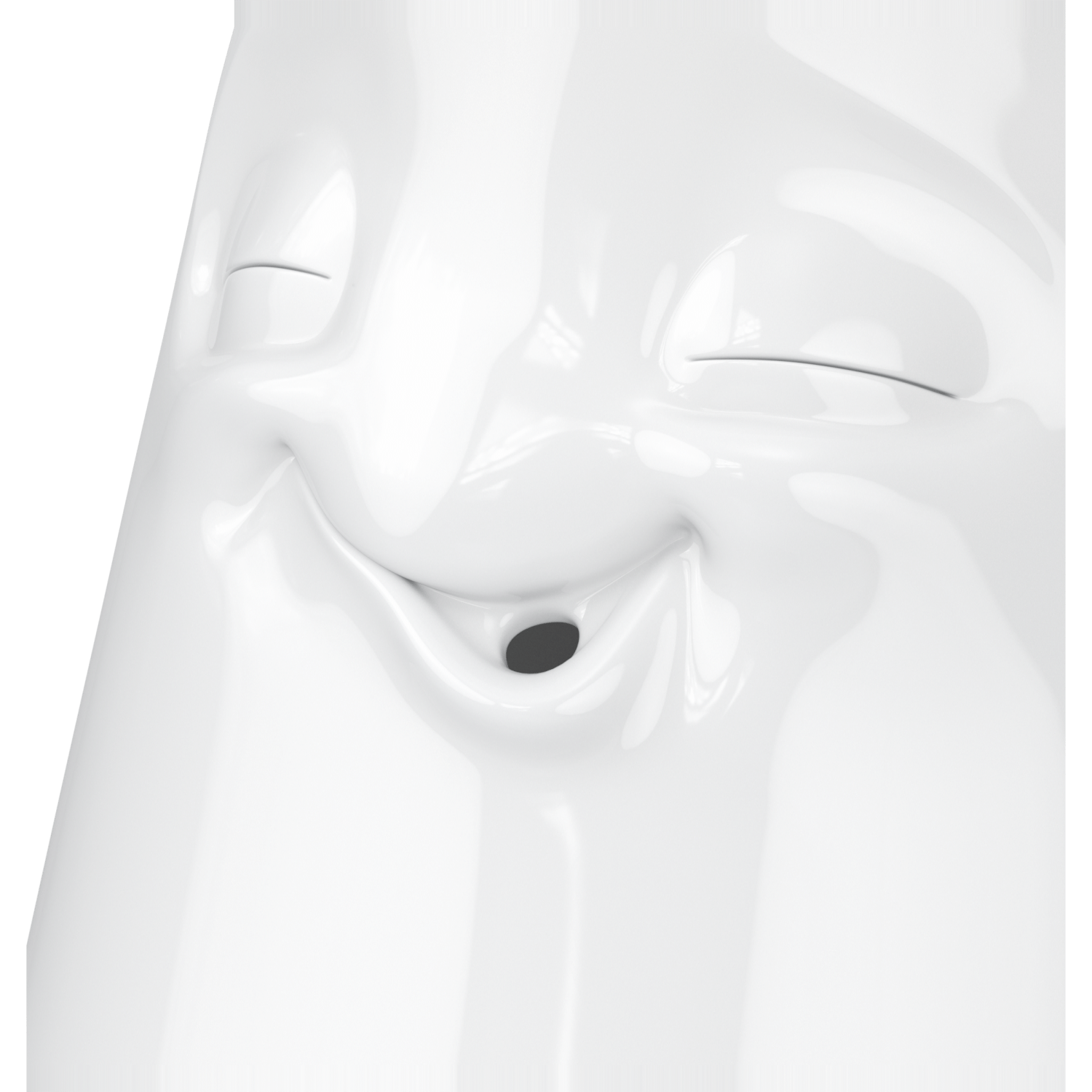 vase visage humeur détendu blanc avec ouverture dans la bouche soliflore zoom