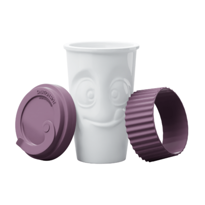 Mug to go visage délicieux tassen couvercle couleur prune(2)