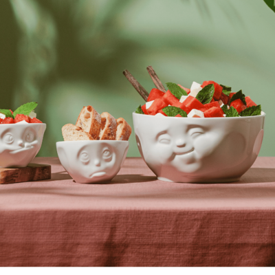 saladier Tassen visage miam miam avec petit bol boudeur