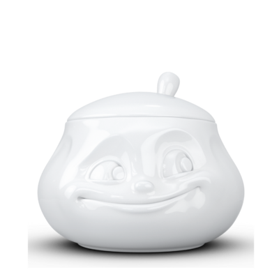 sucrier visage humeur doux heureux avec couvercle en porcelaine de Tassen