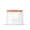 boîte de conservation visage jovial porcelaine couvercle liège tassen