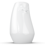 vase visage détendu en porcelaine blanc haut avec ouverture dans le bouche comme soliflore