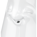 vase visage humeur détendu blanc avec ouverture dans la bouche soliflore zoom