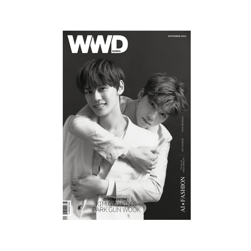 KIM-GYU-VIN-Gyuvin-PARK-GUN-WOOK-Gunwook-ZEROBASEONE-WWD-Korean-Magazine-Septembre-2024-cover-visuel