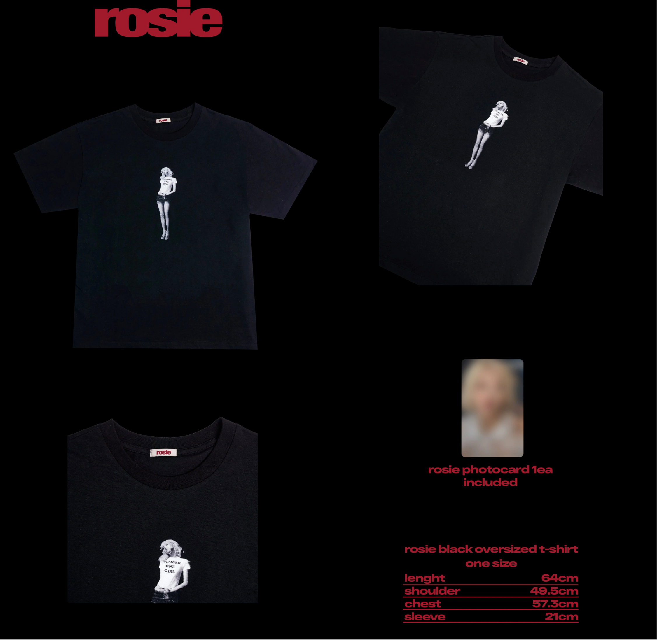 ROSÉ [BLACKPINK] - Rosie Md : Rosie T-shirt Noir - mkpop