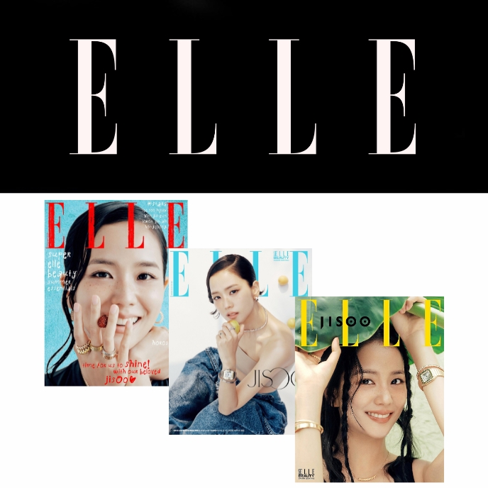 JISOO-BLACKPINK-ELLE-Korean-Magazine-Juillet-2025-cover-A-B-C-mkpop