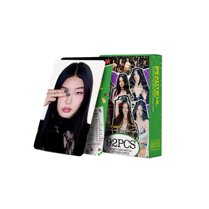katseye-Set-Lomo-Carte-+-Beautiful-Chaos-green-version-Stickers-mkpop