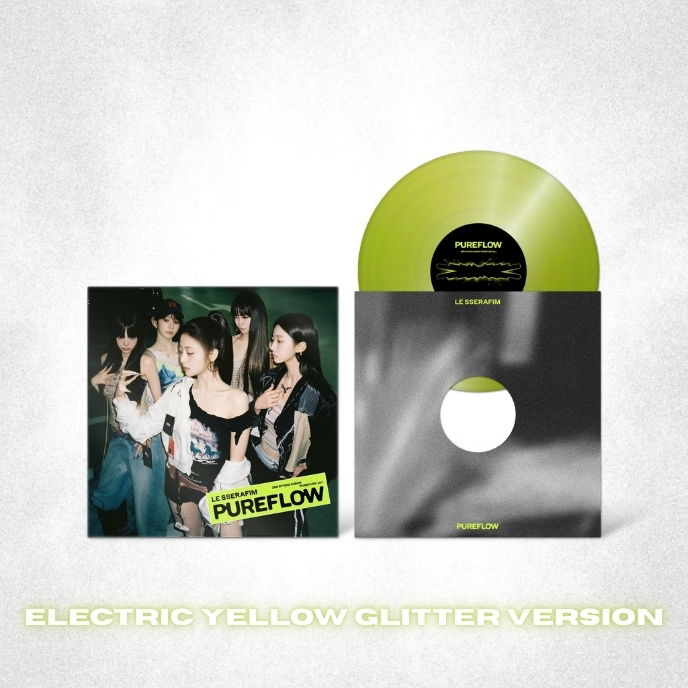 le-sserafim-2nd-studio-album-pureflow-pt1-Vinyl-Electric-yellow-Glitter-Ver-mkpop