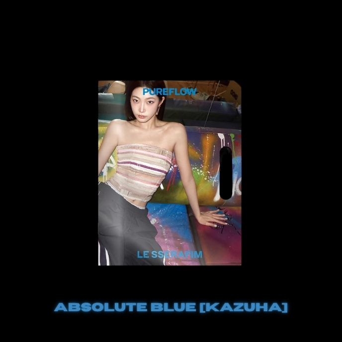 le-sserafim-2nd-studio-album-pureflow-pt1-COMPACT-ver-ABSOLUTE-BLUE-Kazuha-mkpop