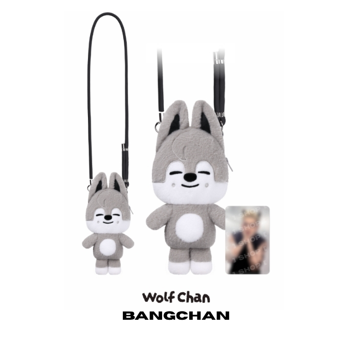 STRAY-KIDS-RUN-IT-SKZOO-PLUSH-CROSS-BAG-WOLF-CHAN-BangChan-version-mkpop