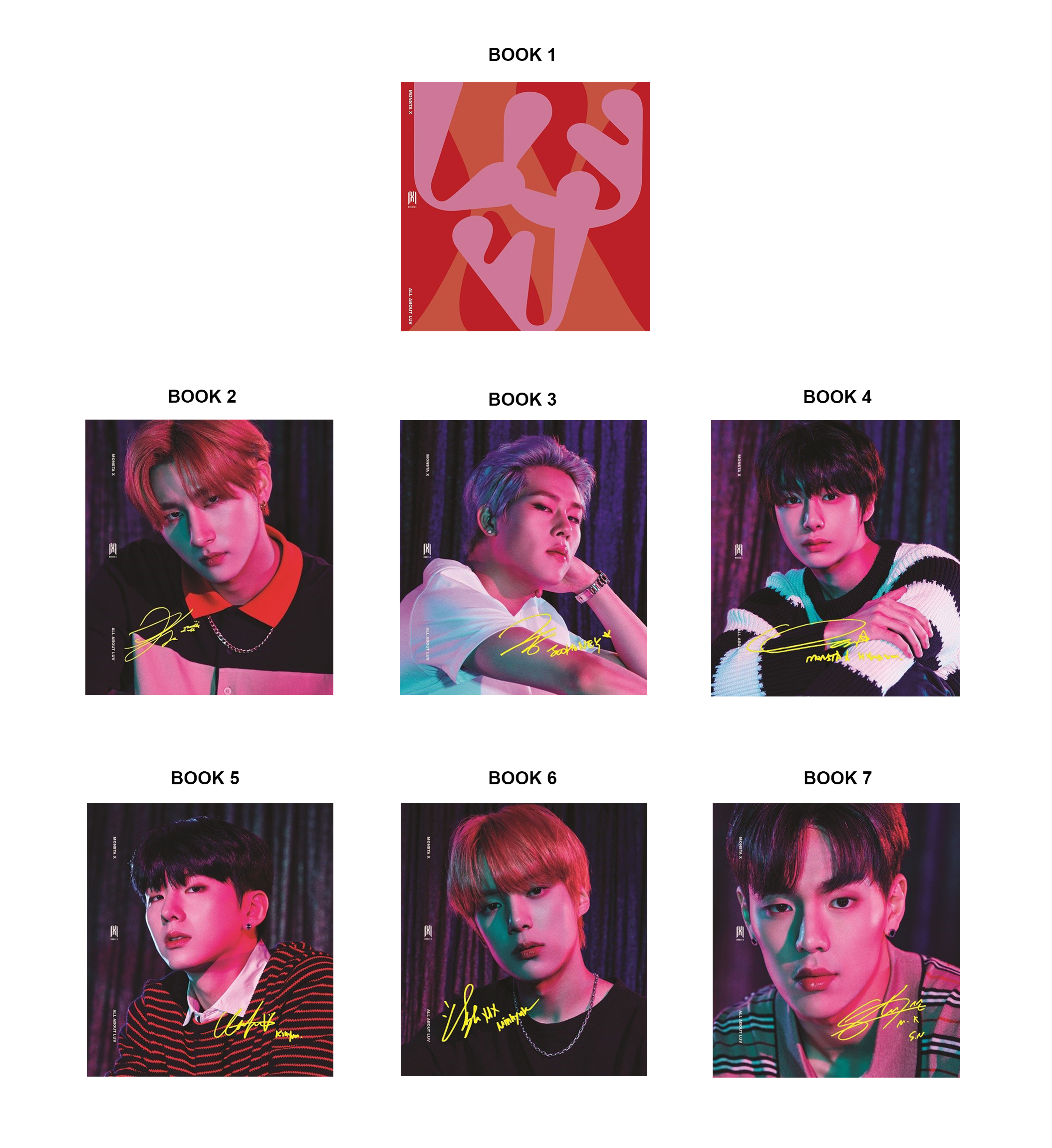 Monsta-X-All-About-Luv-Special-international-album-versions-1-2-3-4-5-6-7