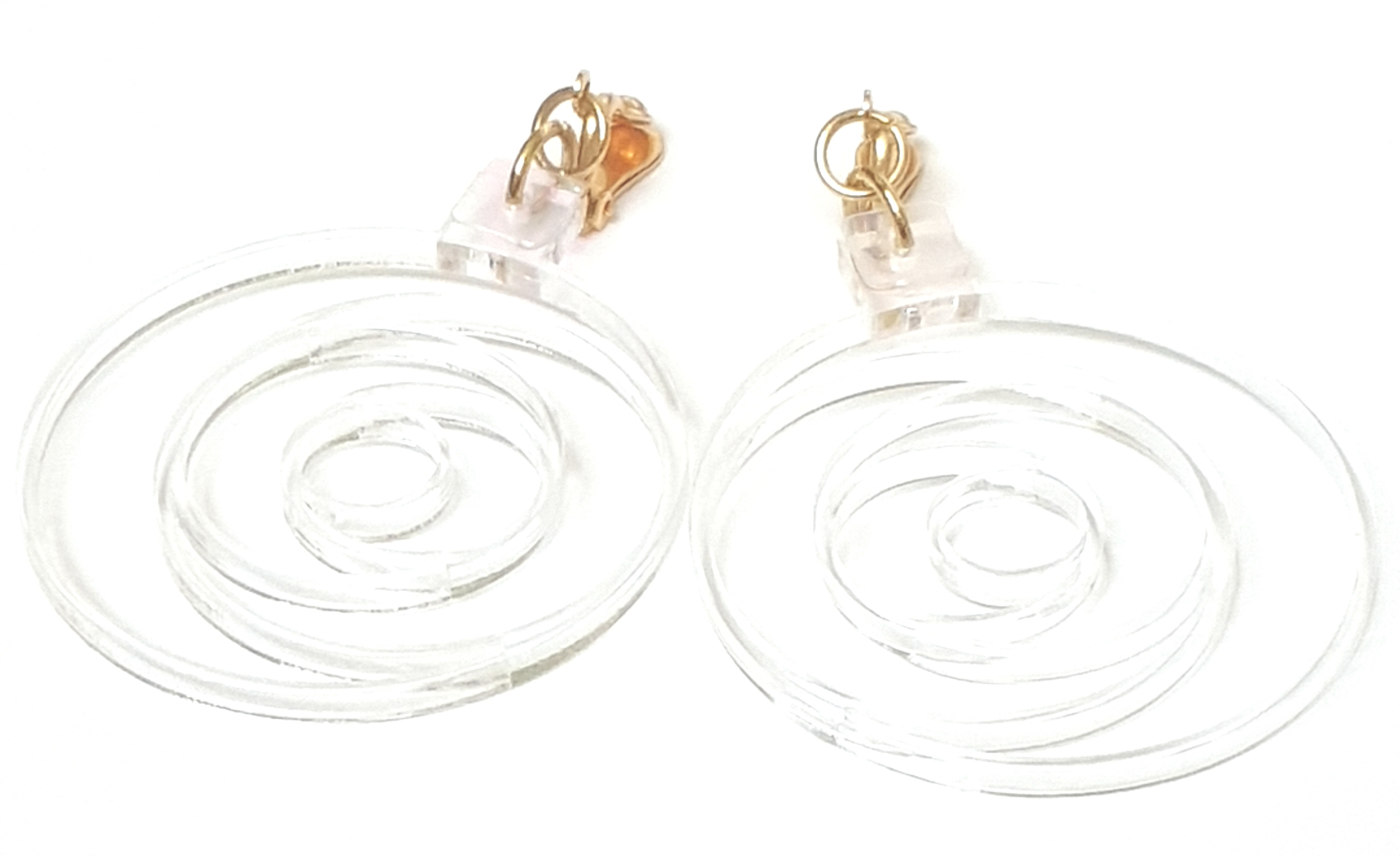 Boucles roses fines cristal, incolore