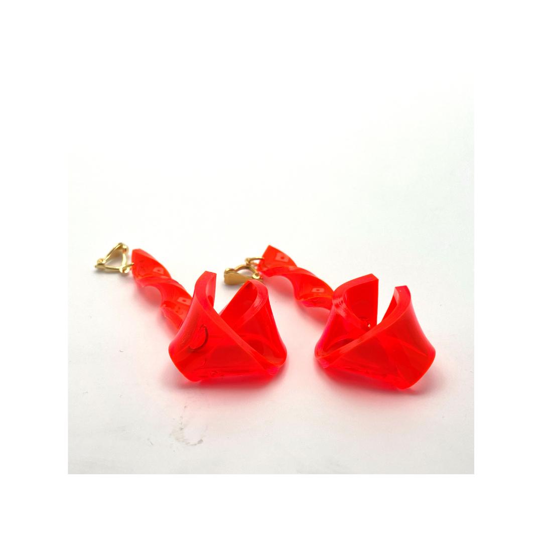 Boucles boutons de roses oranges 2 (2)